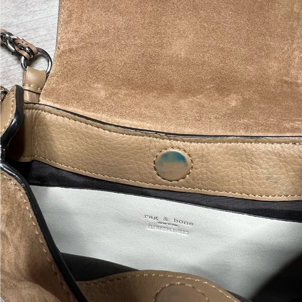 Rag & Bone Bradbury Mini Flap Chain Hobo Bag in Beige